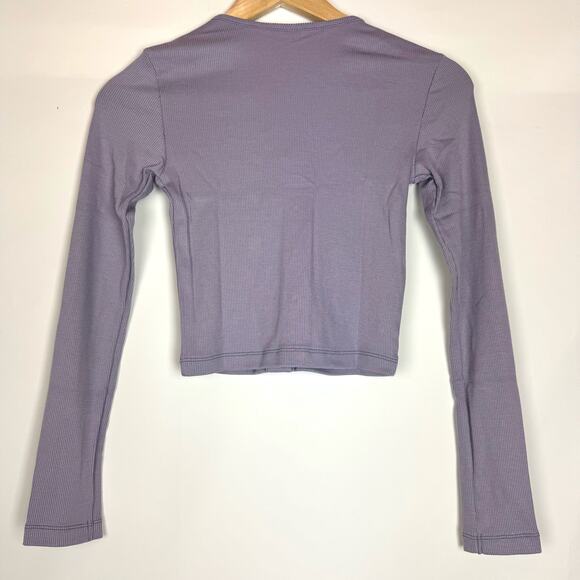 OUTDOOR VOICES CozyRib Cropped Cardigan Earl Grey Size XS NWT - Picture 3 of 5